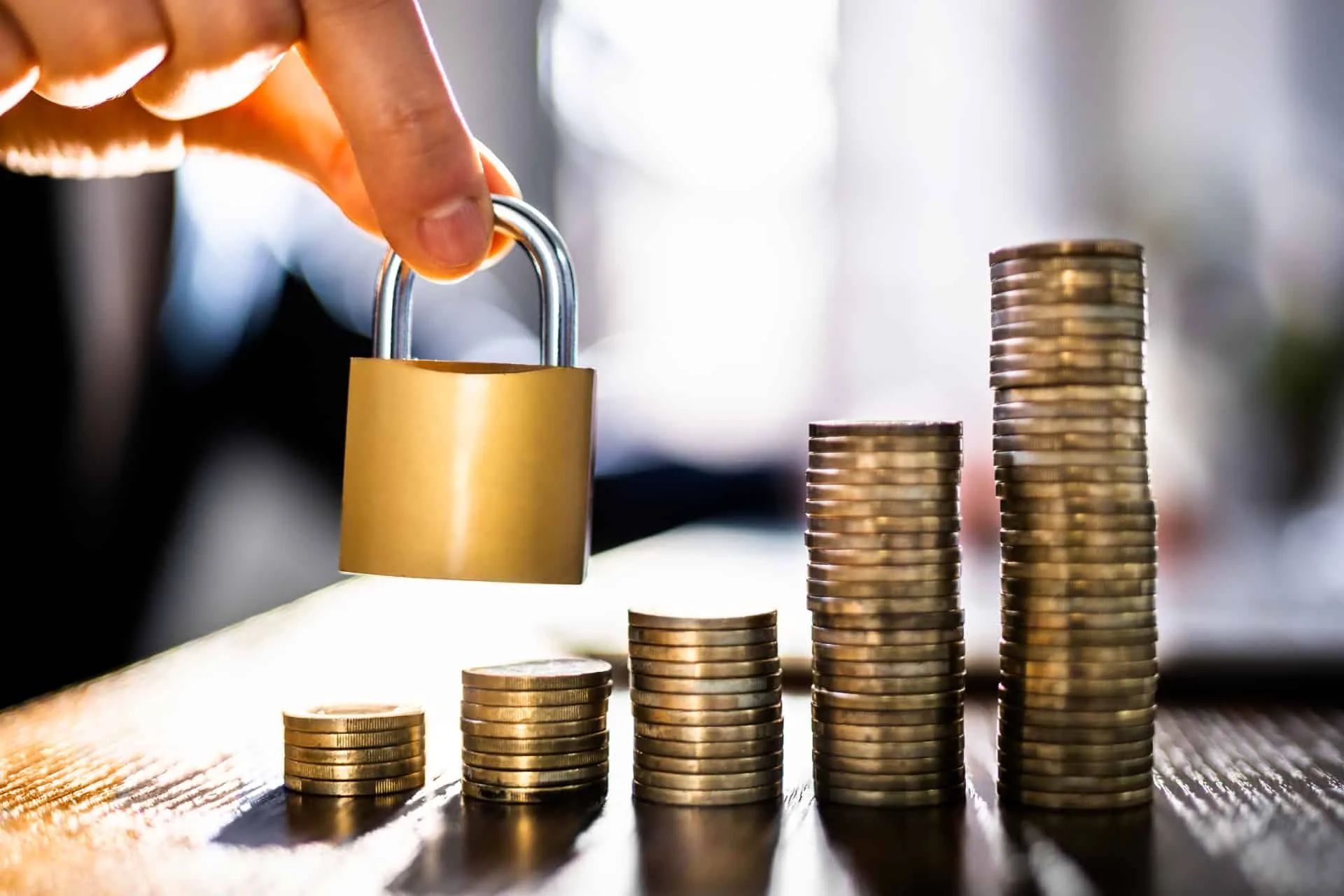 Lønsikring hængelås mønter
